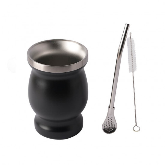 كوب متة مع مصاص وفرشاة تنظيف كوب متة مع مصاص وفرشاة تنظيف