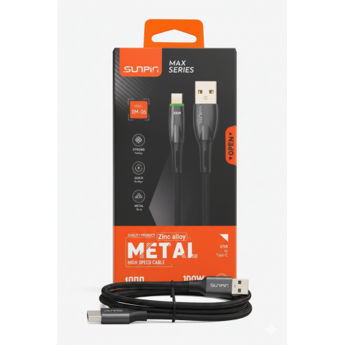 USB To Type C "MAX SERIES" كابل شحن عالي السرعة  USB To Type C "MAX SERIES" كابل شحن عالي السرعة