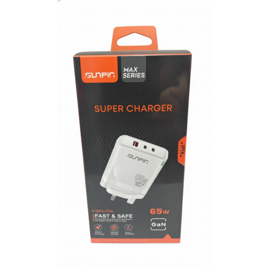 شاحن Sunpin Super Charger بقوة 65 واط (KGN-04)