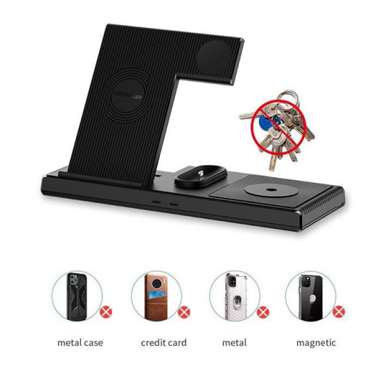 قاعدة شحن لاسلكية 4 في 1 للهواتف الذكية وساعة Apple Watch وسماعات الأذن Yesido DS13 قاعدة شحن لاسلكية 4 في 1 للهواتف الذكية وساعة Apple Watch وسماعات الأذن Yesido DS13