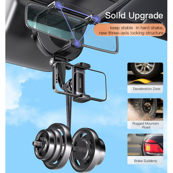 يسيدو ستاند لحمل الهاتف بمرآة السيارة قابل للدوران 360 درجة YESIDO C193 يسيدو ستاند لحمل الهاتف بمرآة السيارة قابل للدوران 360 درجة YESIDO C193