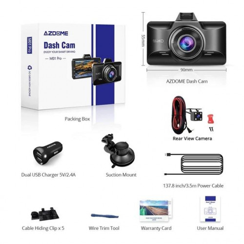 داش كام AZDOME M01 Dual Dash Cam داش كام AZDOME M01 Dual Dash Cam