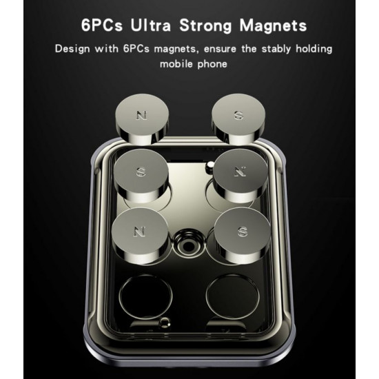 حامل هاتف مغناطيسي متعدد الزوايا مصنوع من سبائك الزنك C264 مكون من 6 قطع مغناطيس بذراع دوارة قوية