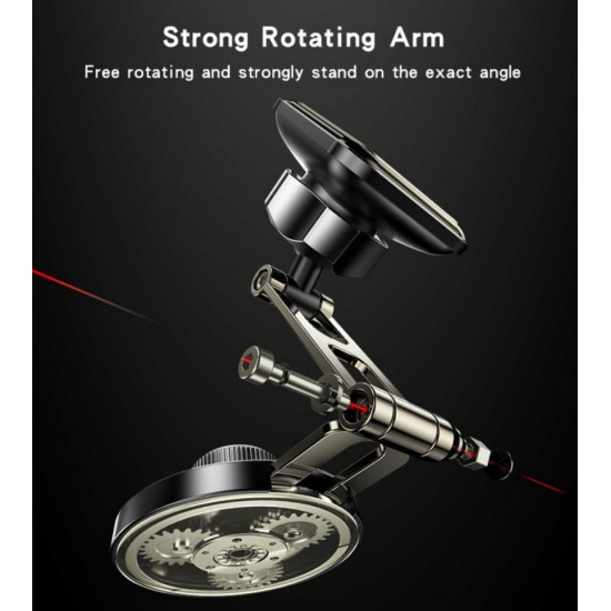 حامل هاتف مغناطيسي متعدد الزوايا مصنوع من سبائك الزنك C264 مكون من 6 قطع مغناطيس بذراع دوارة قوية