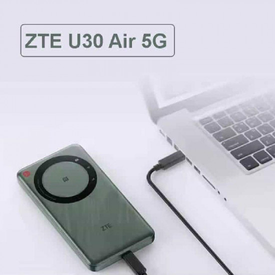 راوتر واي فاي محمول ZTE 5G آير U30 نقل بيانات 500 ميجابايت في الثانية ( أبيض )