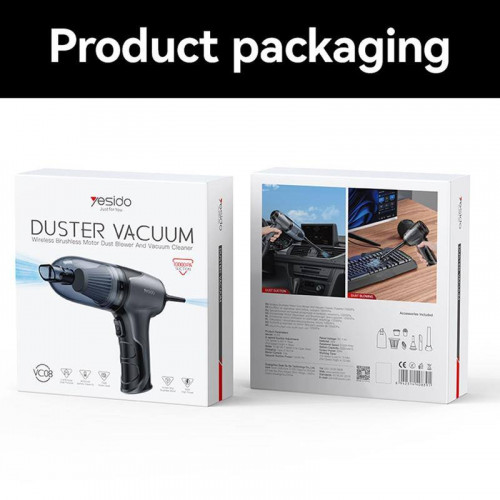 YESIDO VC08 مكنسة كهربائية محمولة قابلة لإعادة الشحن 