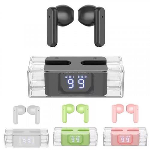 سماعات أذن E90 TWS مزودة بتقنية البلوتوث وشاشة رقمية مع ميكروفون وسماعات رأس لا سلكية 