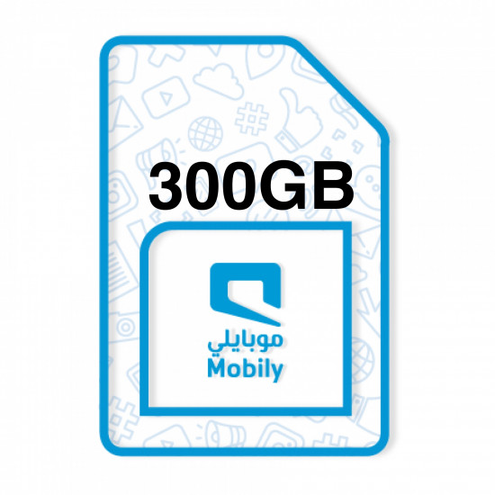 شريحة إنترنت موبايلي 300GB مدة 3 شهور شريحة إنترنت موبايلي 300GB مدة 3 شهور