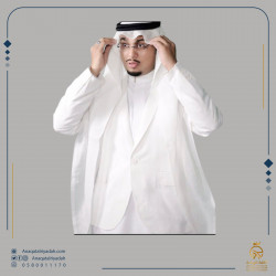 جاكيت ابيض قماش ربيعي 