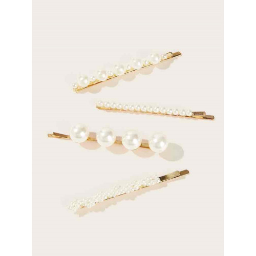 بنسات لتزيين الشعر مزخرفه بالؤلؤ الصناعي 4 قطع