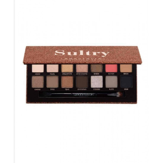 باليت انستازيا Sultry درجه اولى يحتوي على ١٤ لون  مع 2فرشاه