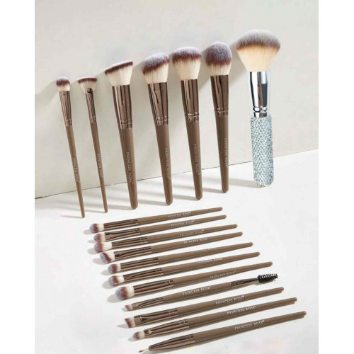 فرش مكياج ناعمه 18 قطعه - لون بني فاتح