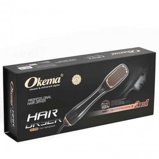 فرشاة تجفيف وتصفيف الشعر 2 في 1 من اوكيما