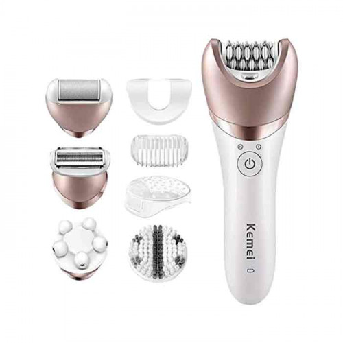 ماكينة حلاقة نسائية كيمي متعددة الوظائف 1 في 5 مقاوم للماء KM-8001 - أبيض