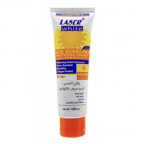 كريم واقي شمس ومفتح للبشرة بالكولاجين الطبيعي بعامل حماية 50+ من ليزر وايت 100مل