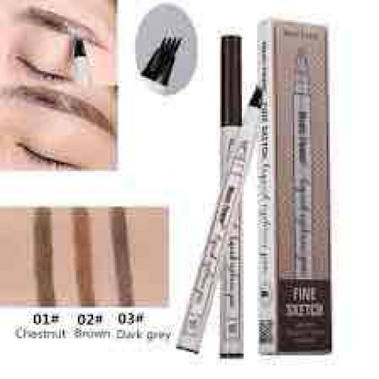 قلم حواجب بثلاثه فرش لرسم الشعر طبيعي و ملىء الفراغات من ريل بيوتي