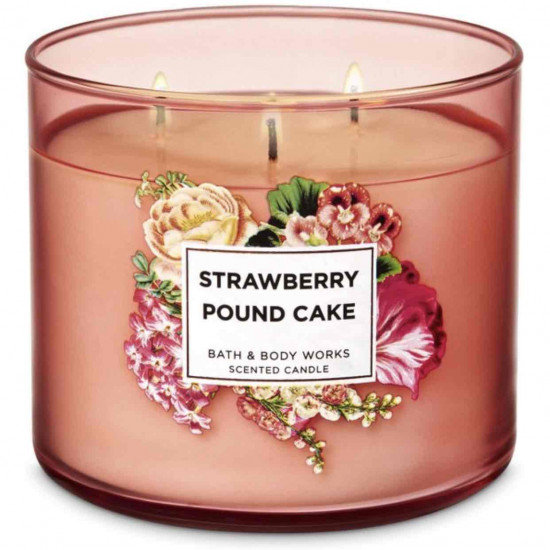 STRAWBERRY POUND CAKE شمعه ثلاثيه الفتيل