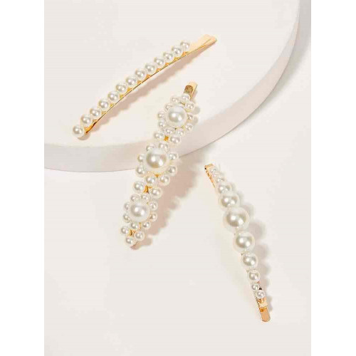 دبوس شعر مزخرف بااللؤلؤ الصناعي 3 قطع