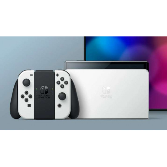 جهاز - نينتندو سويتش OLED أبيض + لعبة + شنطة نسخة زيلدا + إستيكر حماية جهاز - نينتندو سويتش OLED أبيض + لعبة + شنطة نسخة زيلدا + إستيكر حماية