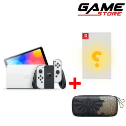 جهاز - نينتندو سويتش OLED أبيض + لعبة + شنطة نسخة زيلدا + إستيكر حماية