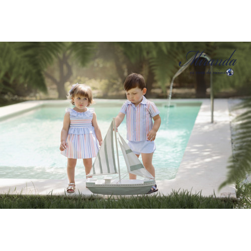350504V  فستان اسباني مقلم 350504V  فستان اسباني مقلم