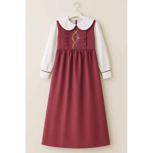 مريول مدرسي مطرز + قميص أبيض بياقة 240424 مريول مدرسي مطرز + قميص أبيض بياقة 240424