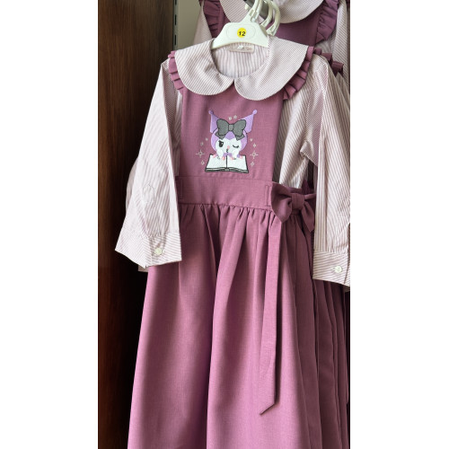 مريول مدرسي بنفسجي بشخصية كرومي مع قميص مقلم 144718