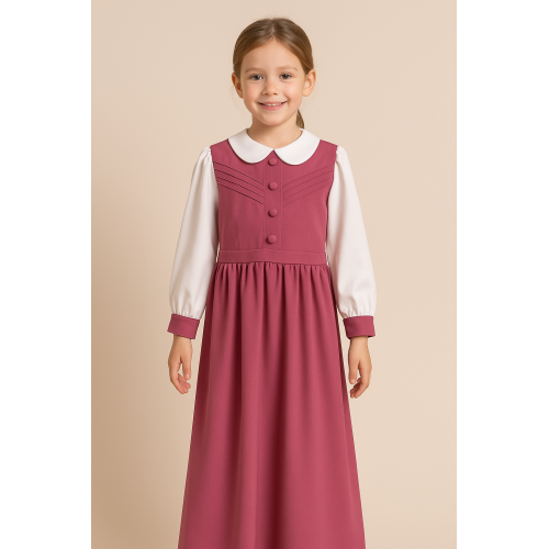 مريول مدرسي وردي متصل 144724