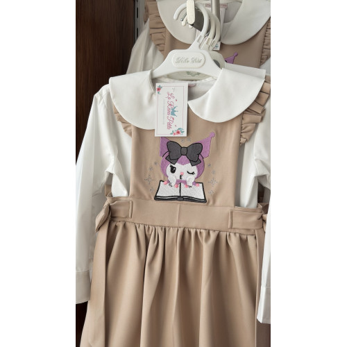 مريول (( رياض أطفال )) بيج مطرز بشخصية كرومي مع قميص 144736 مريول (( رياض أطفال )) بيج مطرز بشخصية كرومي مع قميص 144736