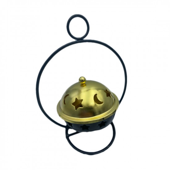 مبخرة اسود بتصميم قاعدة بنقش نجوم بحامل