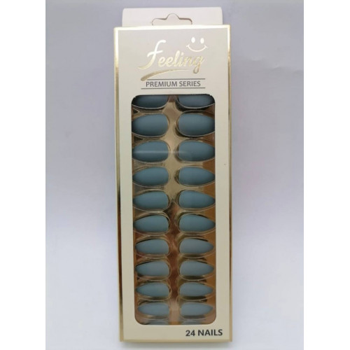 اظافر صناعية بلاصق ذاتي 24 ظفر ،رمادي غامق مطفي