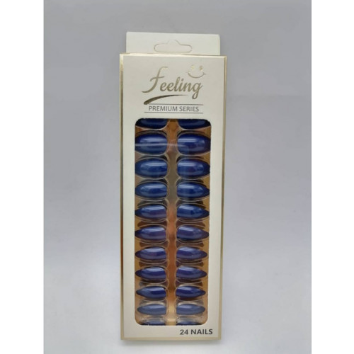 اظافر صناعية بلاصق ذاتي 24 ظفر ،أزرق غامق لامع اظافر صناعية بلاصق ذاتي 24 ظفر ،أزرق غامق لامع