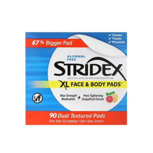 مسحات طبية للوجه والجسم بحجم كبير جدًا  خالية من الكحول 90 فوطة قطنية مزدوجة من ستريديكس  مسحات طبية للوجه والجسم بحجم كبير جدًا  خالية من الكحول 90 فوطة قطنية مزدوجة من ستريديكس