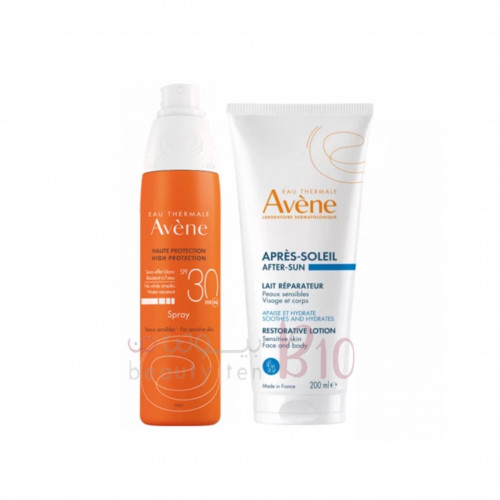 مجموعة العناية بالبشرة ما بعد التعرف للشمس، واقي شمس بعامل حماية 30-200مل + لوشن مابعد التعرض للشمس 200مل من افين مجموعة العناية بالبشرة ما بعد التعرف للشمس، واقي شمس بعامل حماية 30-200مل + لوشن مابعد التعرض للشمس 200مل من افين