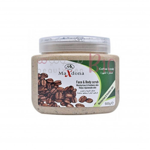 ماكس دونا مقشر للوجه والجسم بالقهوة بيج 500جم ماكس دونا مقشر للوجه والجسم بالقهوة بيج 500جم