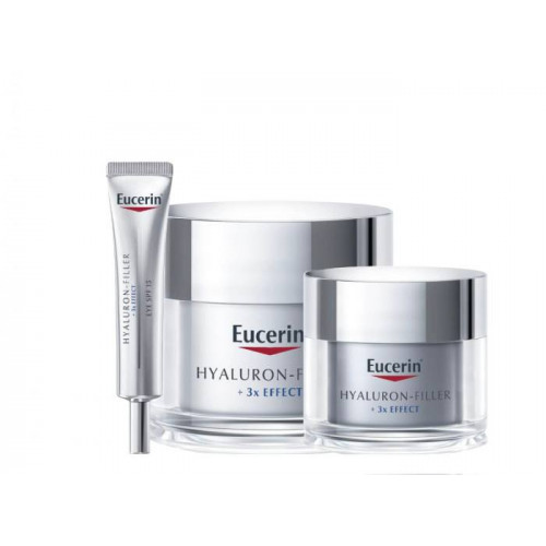 مجموعة هيالورون فيلر بتأثير ثلاثي للبشرة الجافة من يوسرين، كريم نهاري 50 مل +كريم ليلي 20مل +كريم العين 15مل مجموعة هيالورون فيلر بتأثير ثلاثي للبشرة الجافة من يوسرين، كريم نهاري 50 مل +كريم ليلي 20مل +كريم العين 15مل