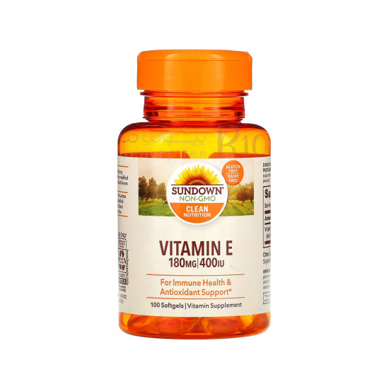 فيتامين هـ، 180 مجم (400 وحدة دولية)100 كبسولة هلامية من صنداون فيتامين هـ، 180 مجم (400 وحدة دولية)100 كبسولة هلامية من صنداون