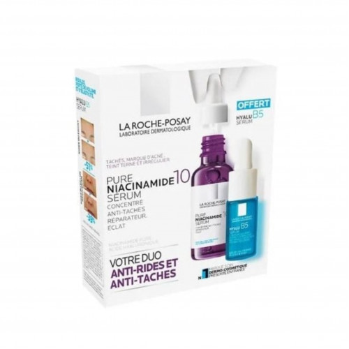 الثنائي المضاد للتجاعيد والبقع الداكنة نياساميند النقي 30 مل+هيالورنيك اسيد 10 مل من لاروش بوزيه الثنائي المضاد للتجاعيد والبقع الداكنة نياساميند النقي 30 مل+هيالورنيك اسيد 10 مل من لاروش بوزيه