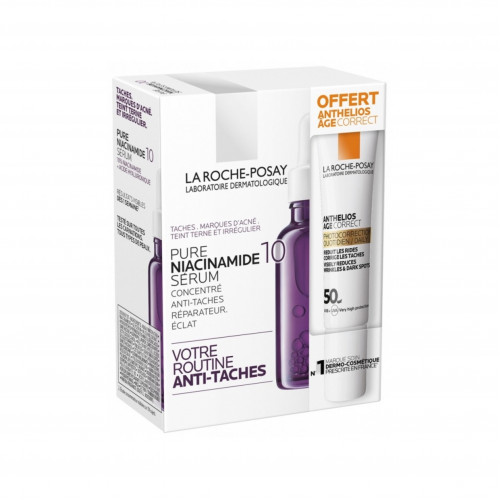 سيروم  نياسيناميد 10 النقي المركز 30 مل + أنثيليوس إيج كوريكت بعامل حماية 50-15 مل مجانًا من لاروش بوزيه سيروم  نياسيناميد 10 النقي المركز 30 مل + أنثيليوس إيج كوريكت بعامل حماية 50-15 مل مجانًا من لاروش بوزيه