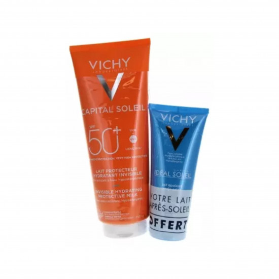 حليب مرطب بعامل حماية من الشمس 50من فيشي 300مل +حليب مهدئ لما بعد التعرض للشمس 100مل مجانا حليب مرطب بعامل حماية من الشمس 50من فيشي 300مل +حليب مهدئ لما بعد التعرض للشمس 100مل مجانا