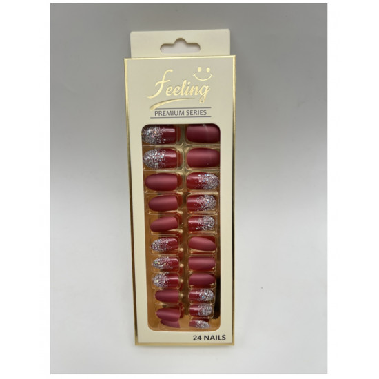 اظافر صناعية قليتر بلاصق ذاتي 24 ظفر (اللون خمري) اظافر صناعية قليتر بلاصق ذاتي 24 ظفر (اللون خمري)