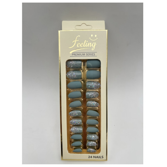 اظافر صناعية قليتر بلاصق ذاتي 24 ظفر (اللون الفضي) اظافر صناعية قليتر بلاصق ذاتي 24 ظفر (اللون الفضي)