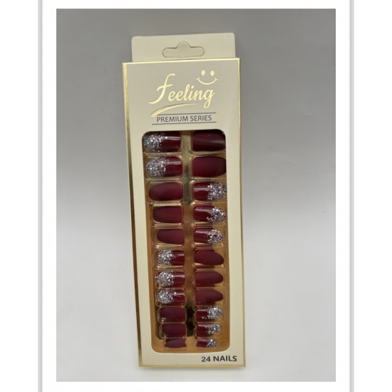 اظافر صناعية قليتر بلاصق ذاتي 24 ظفر (اللون البني)