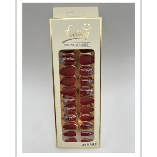 اظافر صناعية قليتر بلاصق ذاتي 24 ظفر (اللون الخمري) اظافر صناعية قليتر بلاصق ذاتي 24 ظفر (اللون الخمري)