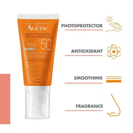 حماية عالية من الشمس للبشرة التي تظهر عليها علامات الشيخوخة من افين 50+SPF حماية عالية من الشمس للبشرة التي تظهر عليها علامات الشيخوخة من افين 50+SPF