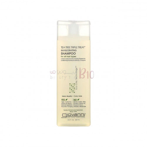 شامبو زيت شجرة الشاي الثلاثي المعالج والمقوي للشعر من جيوفاني - 250مل شامبو زيت شجرة الشاي الثلاثي المعالج والمقوي للشعر من جيوفاني - 250مل