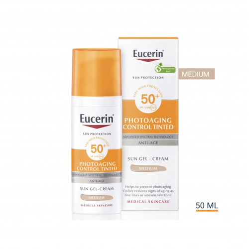 كريم جل واقي شمس بعامل حماية +50 ملون(لون متوسط) من يوسرين 50مل كريم جل واقي شمس بعامل حماية +50 ملون(لون متوسط) من يوسرين 50مل