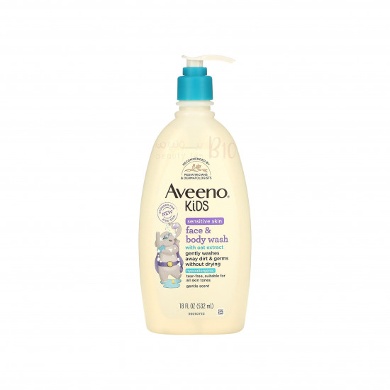 غسول الوجه والجسم للأطفال مع مستخلص الشوفان من افينو 532 مل