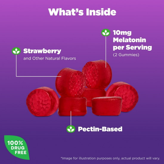 حلوى الميلاتونين للبالغين للمساعدة بالنوم بنكهة الفراولة 10جم 140قطعة حلوى الميلاتونين للبالغين للمساعدة بالنوم بنكهة الفراولة 10جم 140قطعة