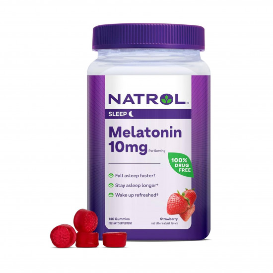 حلوى الميلاتونين للبالغين للمساعدة بالنوم بنكهة الفراولة 10جم 140قطعة حلوى الميلاتونين للبالغين للمساعدة بالنوم بنكهة الفراولة 10جم 140قطعة